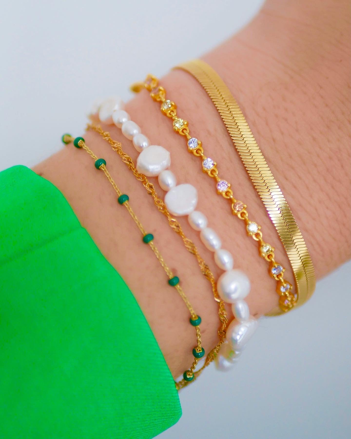 Enamel Caroline armbånd - Forgyldt - Bahne